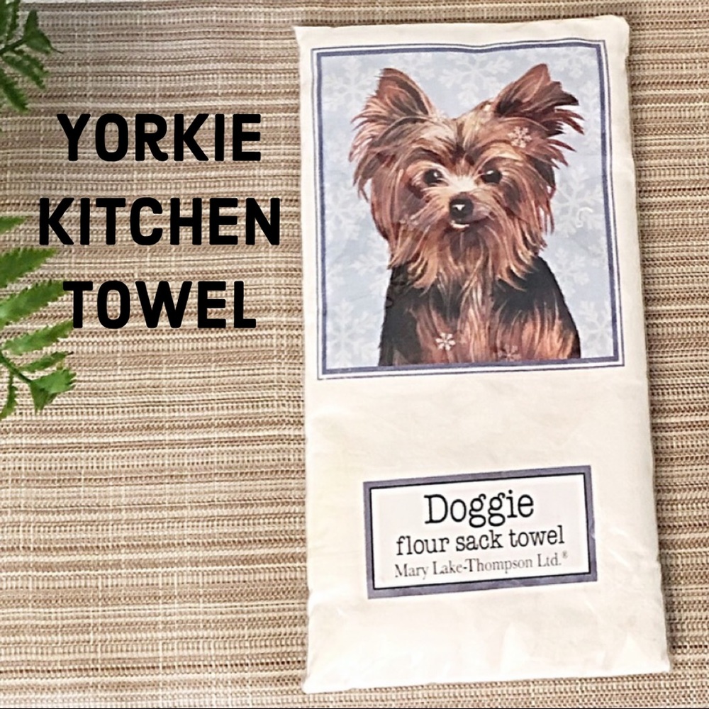 Large Yorkie Yorkshire Terrier Dog Cotton Flour Sack Kitchen Towel Decor
